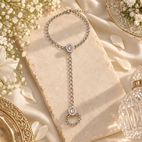 The99jewel_Bohemian_Style_Chin_Anklet_With_Connected_Toe_Ring_For_Women_Trendy_Foot_Jewellery_White