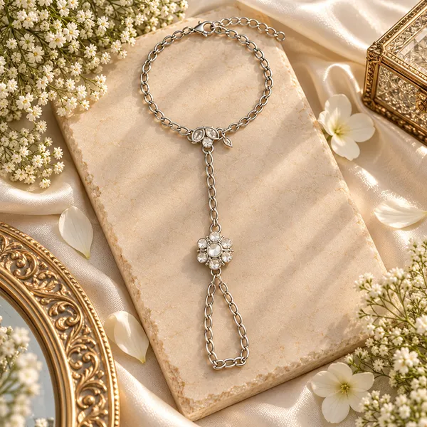 The99jewel_Bohemian_Style_Chin_Anklet_With_Connected_Toe_Ring_For_Women_Trendy_Foot_Jewellery_White
