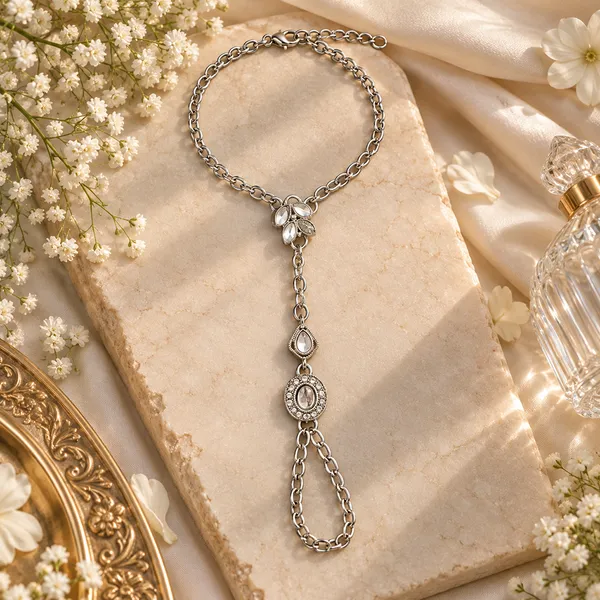 The99jewel_Bohemian_Style_Chin_Anklet_With_Connected_Toe_Ring_For_Women_Trendy_Foot_Jewellery_White