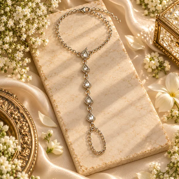The99jewel_Bohemian_Style_Chin_Anklet_With_Connected_Toe_Ring_For_Women_Trendy_Foot_Jewellery_White