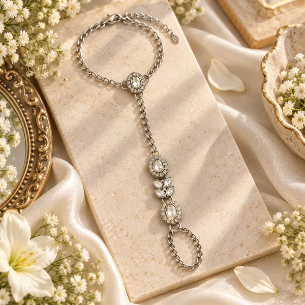 The99jewel_Bohemian_Style_Chin_Anklet_With_Connected_Toe_Ring_For_Women_Trendy_Foot_Jewellery_White