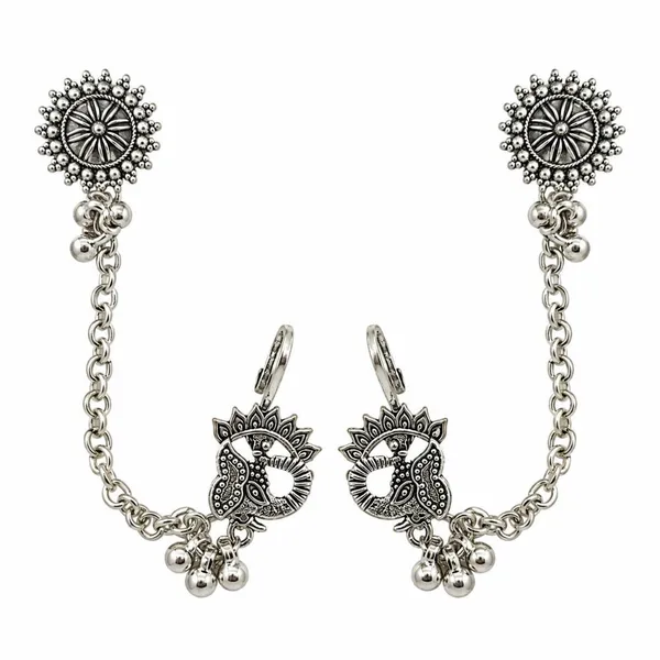 The99jewel_Stylish_Oxidised_Ear_Cuffs_With_Peacock_Motif_For_Women_Traditional_Fashion_Jewellery_Oxidised