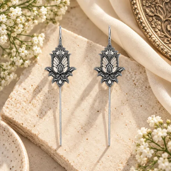 The99jewel_Stylish_Oxidised_Ear_Cuffs_With_Lotus_Motif_For_Women_Traditional_Fashion_Jewellery_Oxidised