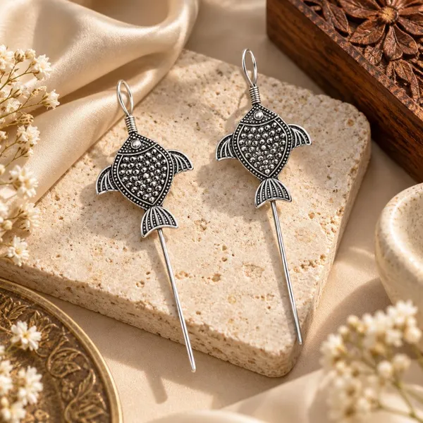 The99jewel_Stylish_Oxidised_Ear_Cuffs_With_Fish_Motif_For_Women_Traditional_Fashion_Jewellery_Oxidised