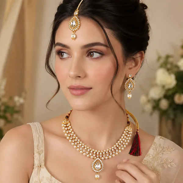 The99jewel_Graceful_Gold_Plated_Crystal_Pearl_Necklace_With_Mangtikka_For_Women_Girls_White