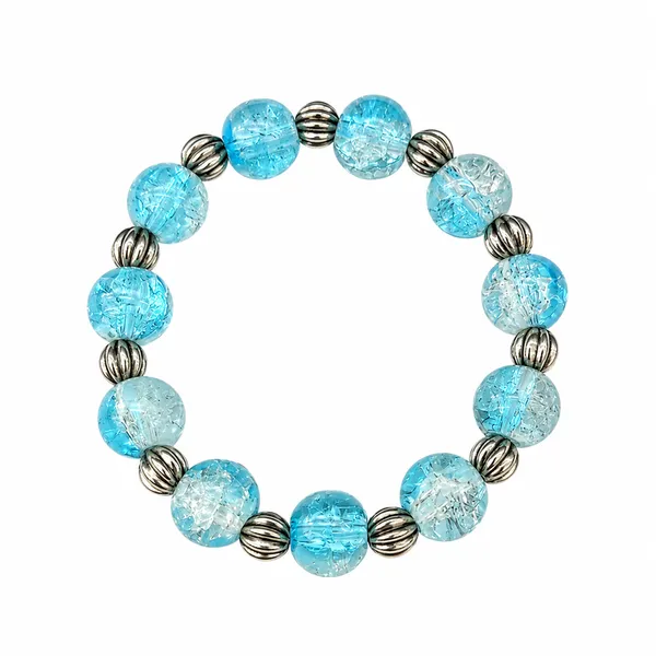 The99jewel_Glimmer_Crackle_Glass_Beads_Bracelet_With_Silver_Spacer_Beads_For_Women_Light_Blue