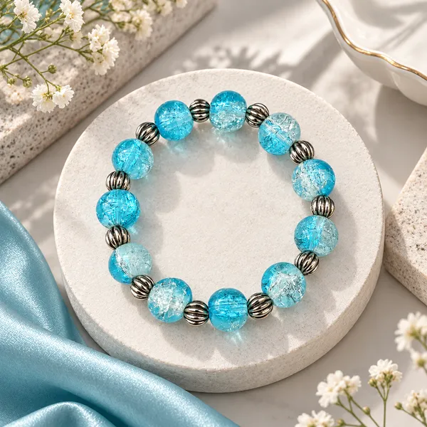 The99jewel_Glimmer_Crackle_Glass_Beads_Bracelet_With_Silver_Spacer_Beads_For_Women_Light_Blue
