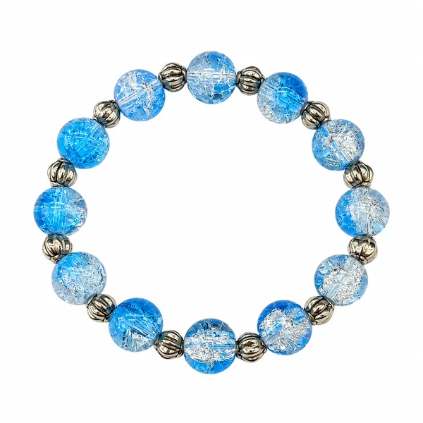 The99jewel_Glimmer_Crackle_Glass_Beads_Bracelet_With_Silver_Spacer_Beads_For_Women_Blue