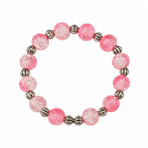 The99jewel_Glimmer_Crackle_Glass_Beads_Bracelet_With_Silver_Spacer_Beads_For_Women_Light_Pink