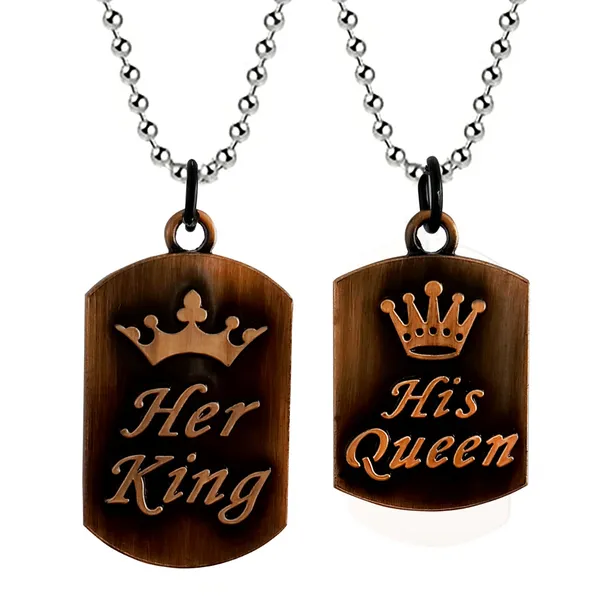 The99jewel_Wooden_Style_Her_King_And_His_Queen_Pendant_Couple_Jewellery_Combo_Brwon