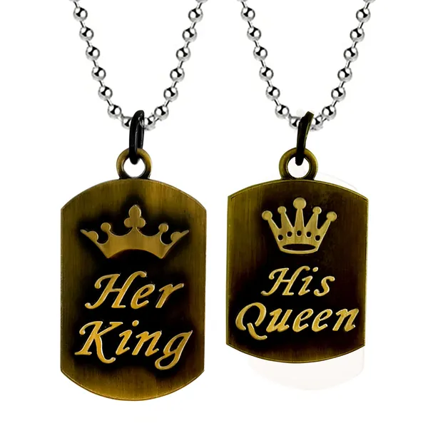 The99jewel_Wooden_Style_Her_King_And_His_Queen_Pendant_Couple_Jewellery_Combo_Gold