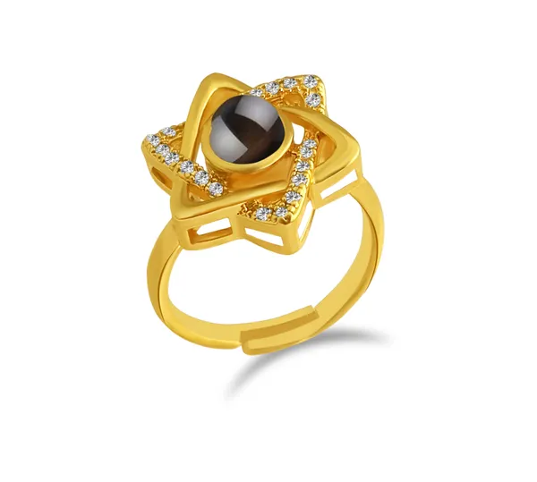 The99jewel_Gold_Plated_100_Language_I_Love_You_Stylish_Adjustable_Ring_Gold