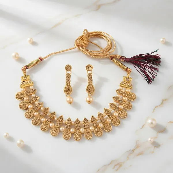The99jewel_Gold_Plated_Pearl_Crystal_Necklace_Set_For_Women_Traditional_Jewellery_Lct