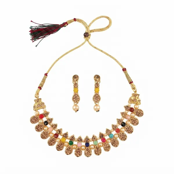 The99jewel_Gold_Plated_Pearl_Crystal_Necklace_Set_For_Women_Traditional_Jewellery_Multi
