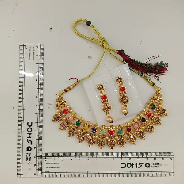 The99jewel_Gold_Plated_Pearl_Crystal_Necklace_Set_For_Women_Traditional_Jewellery_Multi