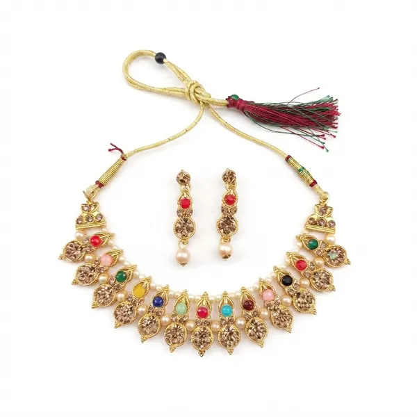 The99jewel_Gold_Plated_Pearl_Crystal_Necklace_Set_For_Women_Traditional_Jewellery_Multi