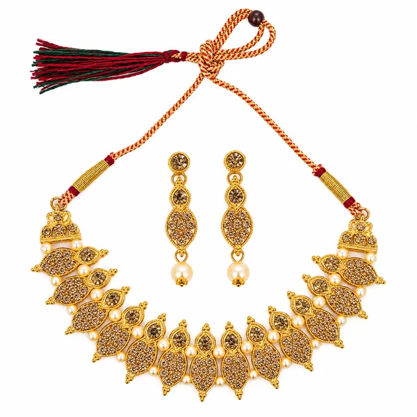 The99jewel_Gold_Plated_Pearl_Crystal_Necklace_Set_For_Women_Traditional_Jewellery_Lct