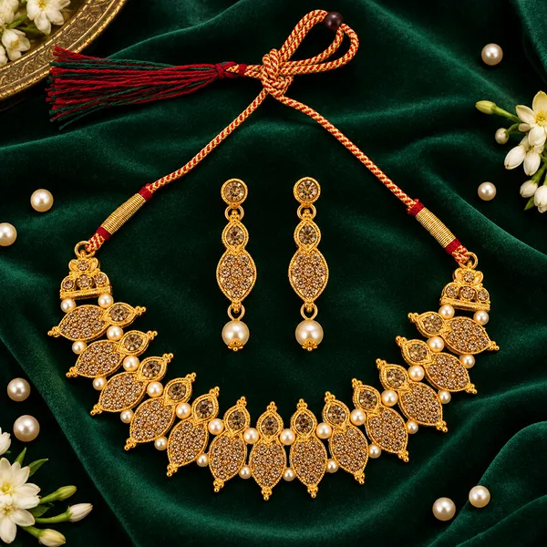 The99jewel_Gold_Plated_Pearl_Crystal_Necklace_Set_For_Women_Traditional_Jewellery_Lct