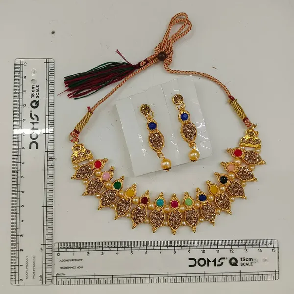 The99jewel_Gold_Plated_Pearl_Crystal_Necklace_Set_For_Women_Traditional_Jewellery_Multi