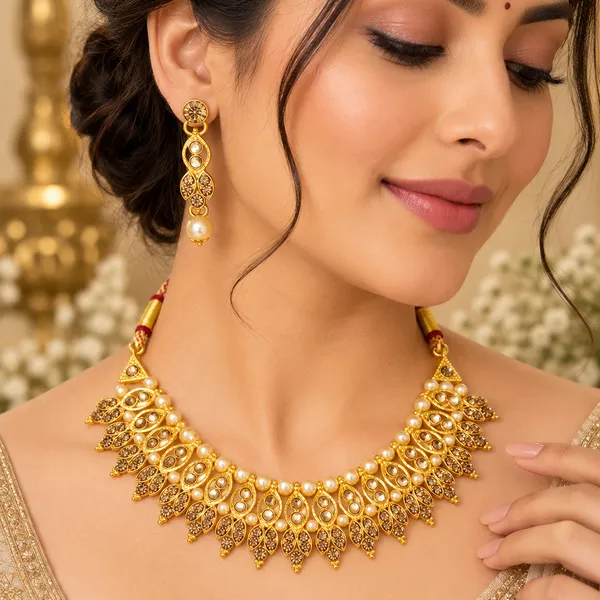 The99jewel_Gold_Plated_Pearl_Crystal_Necklace_Set_For_Women_Traditional_Jewellery_Lct