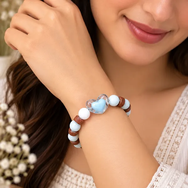 The99jewel_White_Beaded_Bracelet_With_Heart_Charm_Wooden_Bead_Accents_Light_Blue