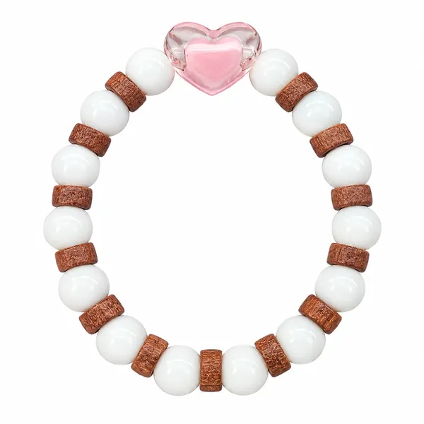The99jewel_White_Beaded_Bracelet_With_Heart_Charm_Wooden_Bead_Accents_Light_Pink