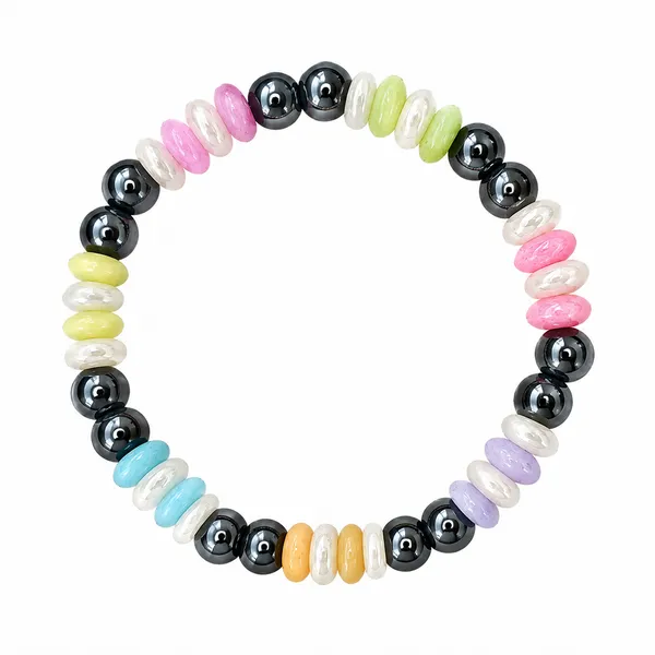 The99jewel_Metallic_Beaded_Bracelet_With_Multi_Color_Bead_Accents_Multi