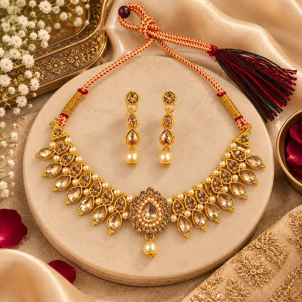The99jewel_Gold_Plated_Pearl_Crystal_Necklace_Set_For_Women_Traditional_Jewellery_Lct