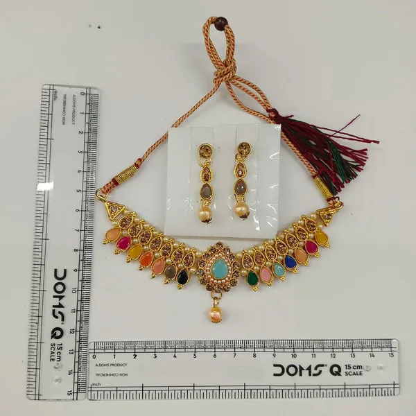 The99jewel_Gold_Plated_Pearl_Crystal_Necklace_Set_For_Women_Traditional_Jewellery_Multi