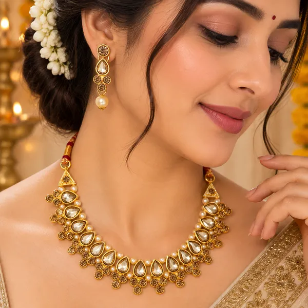 The99jewel_Gold_Plated_Pearl_Crystal_Necklace_Set_For_Women_Traditional_Jewellery_Lct