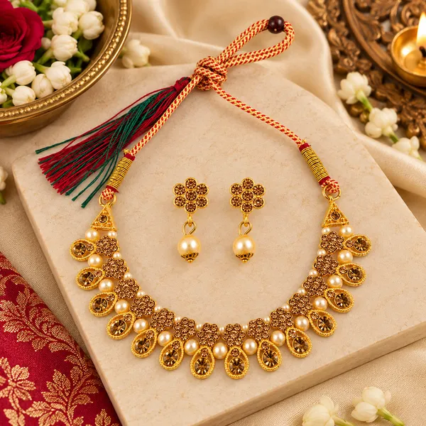 The99jewel_Gold_Plated_Pearl_Crystal_Necklace_Set_For_Women_Traditional_Jewellery_Lct
