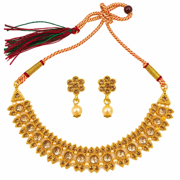 The99jewel_Gold_Plated_Pearl_Crystal_Necklace_Set_For_Women_Traditional_Jewellery_Lct