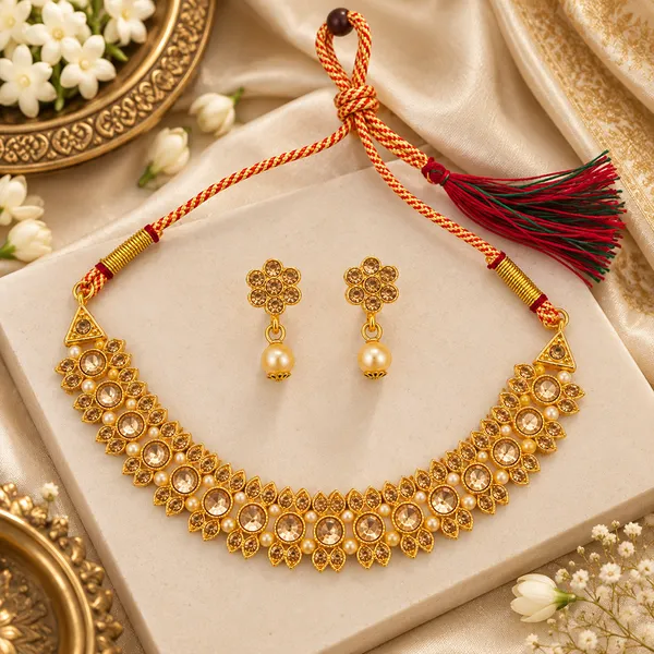 The99jewel_Gold_Plated_Pearl_Crystal_Necklace_Set_For_Women_Traditional_Jewellery_Lct