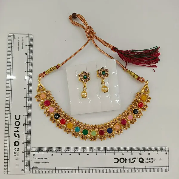 The99jewel_Gold_Plated_Pearl_Crystal_Necklace_Set_For_Women_Traditional_Jewellery_Multi
