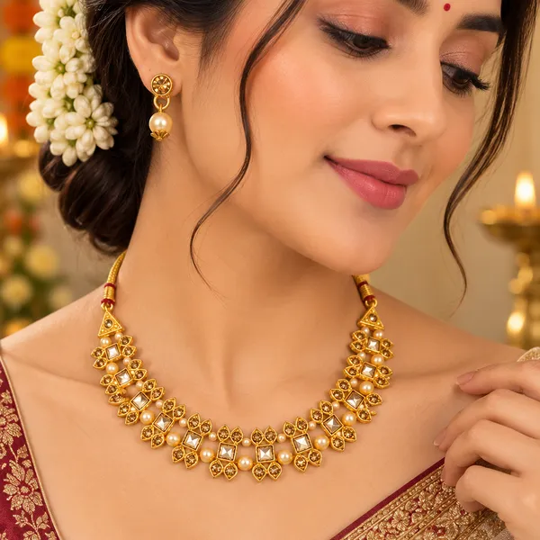 The99jewel_Gold_Plated_Pearl_Crystal_Necklace_Set_For_Women_Traditional_Jewellery_Lct