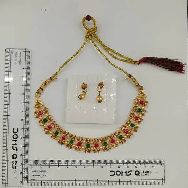 The99jewel_Gold_Plated_Pearl_Crystal_Necklace_Set_For_Women_Traditional_Jewellery_Green_Pink