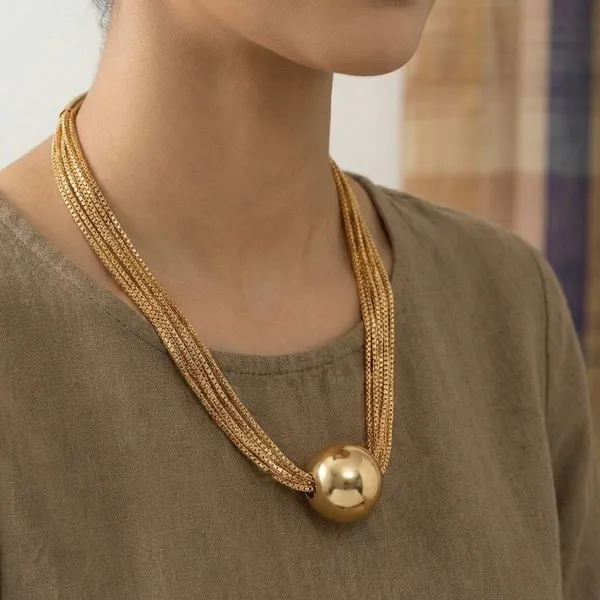 Multi-Strand_Gold_Chain_Necklace_With_Statement_Sphere