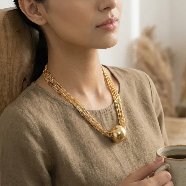Multi-Strand_Gold_Chain_Necklace_With_Statement_Sphere
