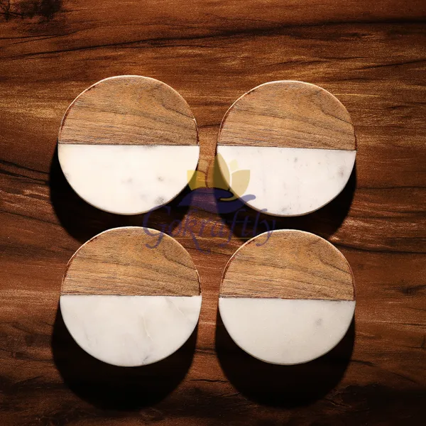 White_And_Brown_Premium_Marble_With_Wooden_Base_Coasters_Set_For_Home_Decor_(Pack_Of_4)
