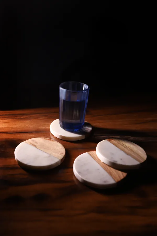 White_And_Brown_Premium_Marble_With_Wooden_Base_Coasters_Set_For_Home_Decor_(Pack_Of_4)