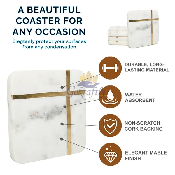 White_Premium_Marble_With_Brass_Inlay_Coasters_Set_For_Home_Decor_(Pack_Of_4)