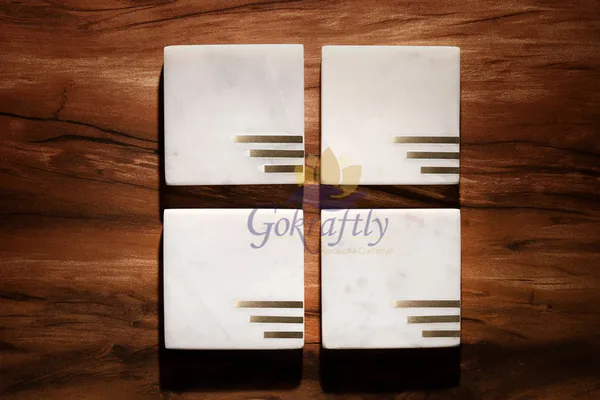 White_Premium_Marble_With_Brass_Inlay_Coasters_Set_For_Home_Decor_(Pack_Of_4)