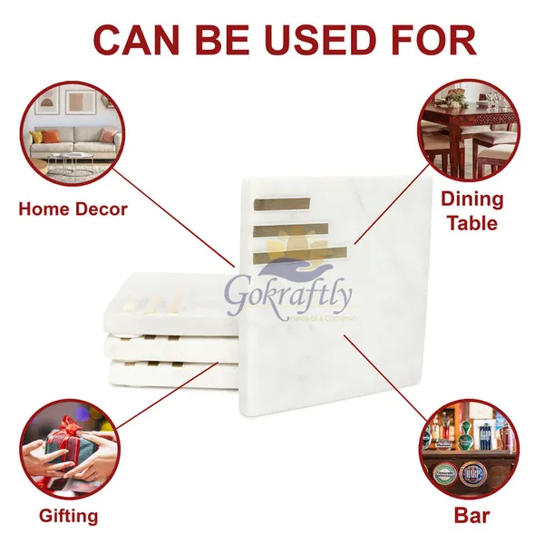 White_Premium_Marble_With_Brass_Inlay_Coasters_Set_For_Home_Decor_(Pack_Of_4)
