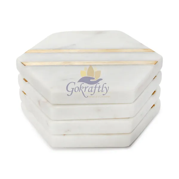 White_Premium_Marble_With_Brass_Inlay_Coasters_Set_For_Home_Decor_(Pack_Of_4)