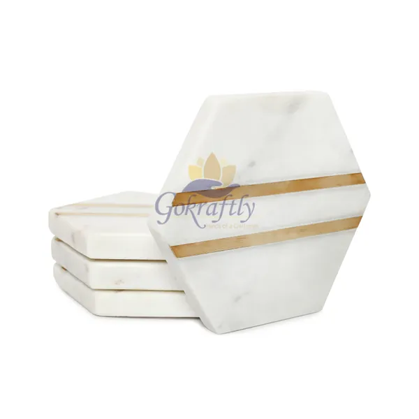 White_Premium_Marble_With_Brass_Inlay_Coasters_Set_For_Home_Decor_(Pack_Of_4)