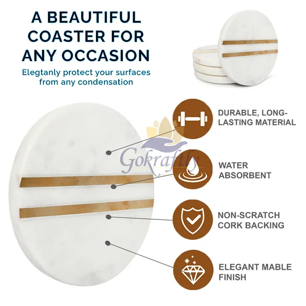 White_And_Brown_Premium_Marble_With_Brass_Inlay_Coasters_Set_For_Home_Decor_(Pack_Of_4)