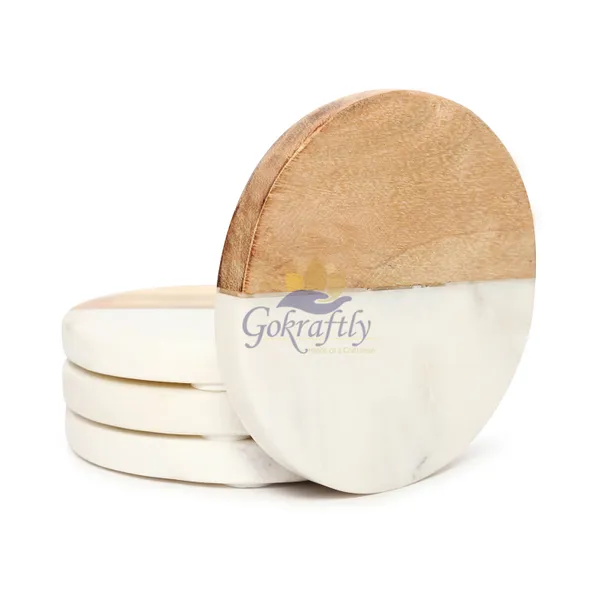 White_And_Brown_Premium_Marble_With_Wooden_Base_Coasters_Set_For_Home_Decor_(Pack_Of_4)