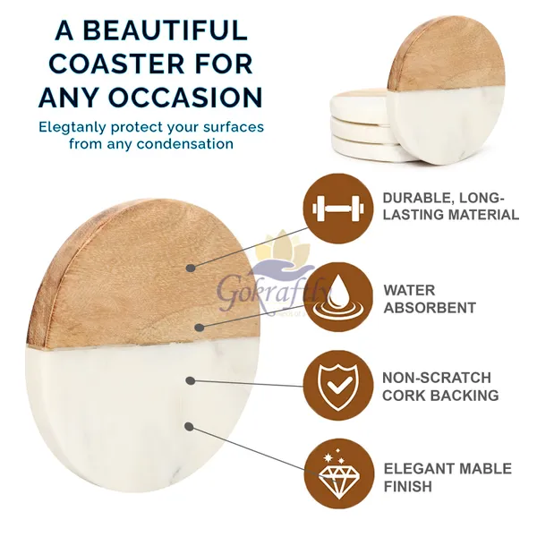 White_And_Brown_Premium_Marble_With_Wooden_Base_Coasters_Set_For_Home_Decor_(Pack_Of_4)