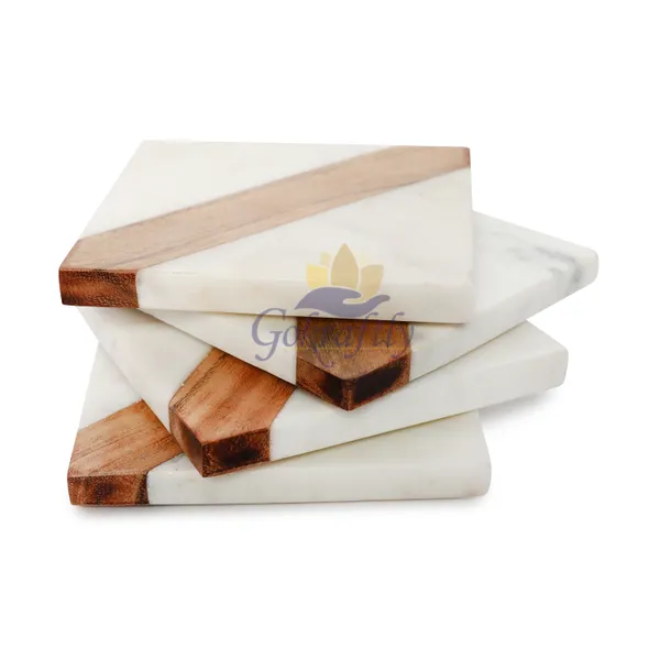 White_Premium_Marble_With_Wooden_Base_Coasters_Set_For_Home_Decor_(Pack_Of_4)