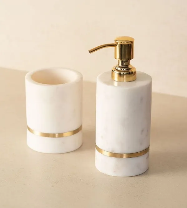 White_Premium_Marble_With_Brass_Inlay_Bathroom_Accessory_Set_For_Home_Decor
